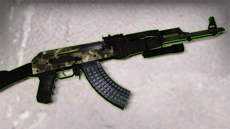 AK47--Green Camo with Green Luminous star(sights)