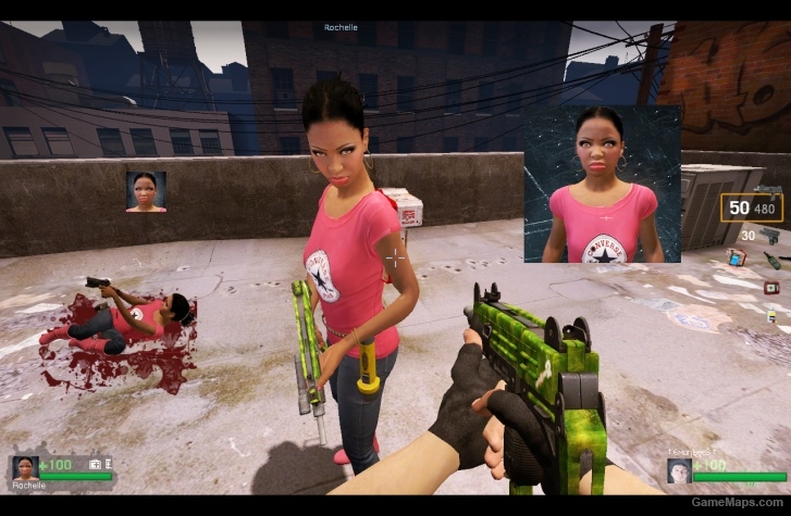 L4D1-Real Girl Rochelle replaces Zoey