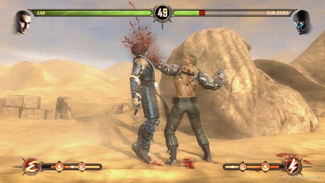 Charger says Gotcha from Jax in Mortal Kombat