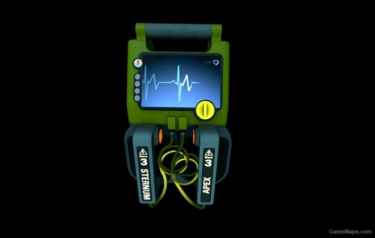Glowing Animated Defibrillator Yellow