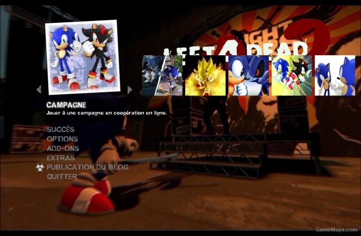 Sonic main menu
