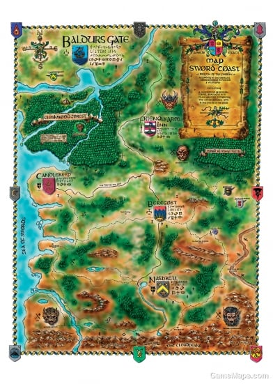 Sword Coast Manual, Card, Map