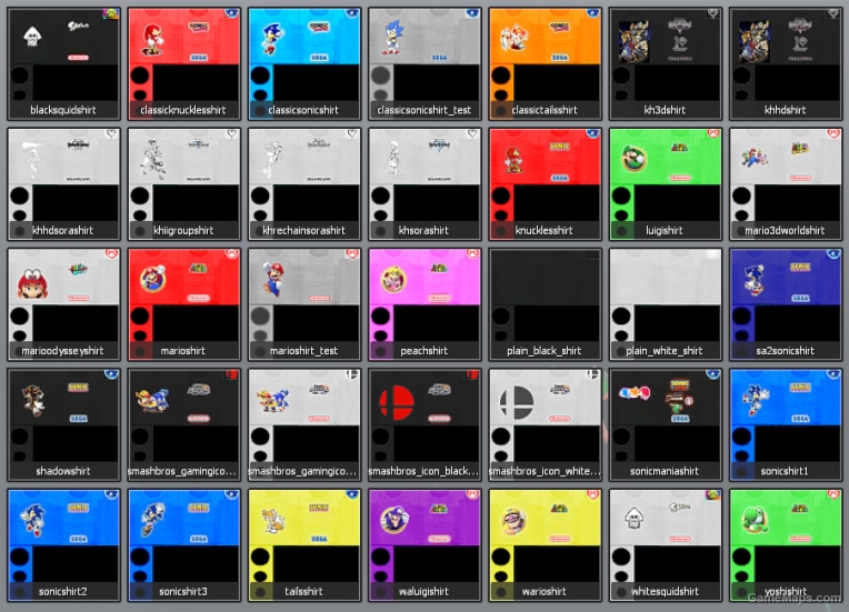Splatoon - Game Shirt Textures