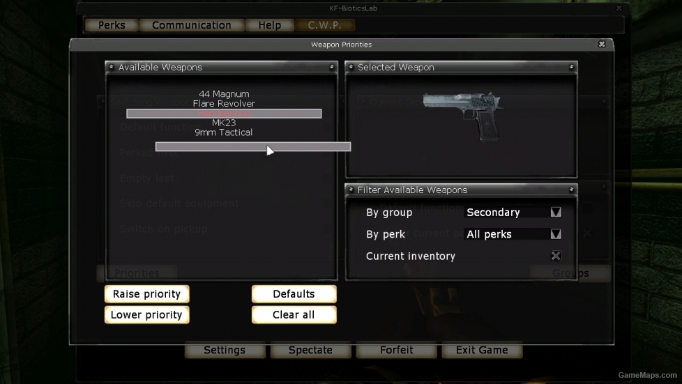 Custom Weapon Priorities