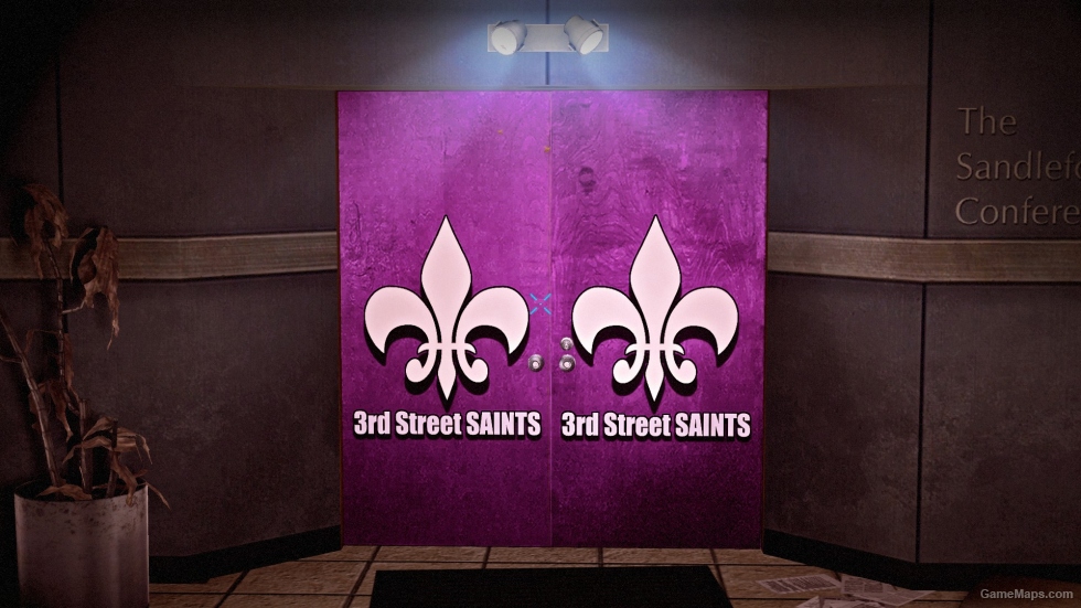 "3rd Street SAINTS" wooden door