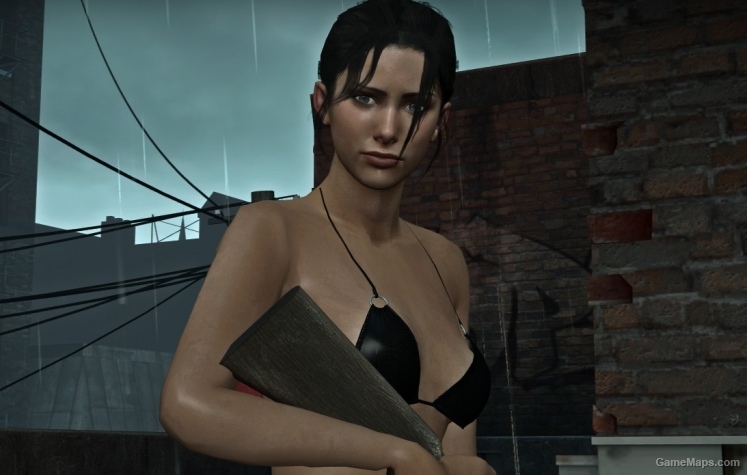 black bikini zoey with [black hair]
