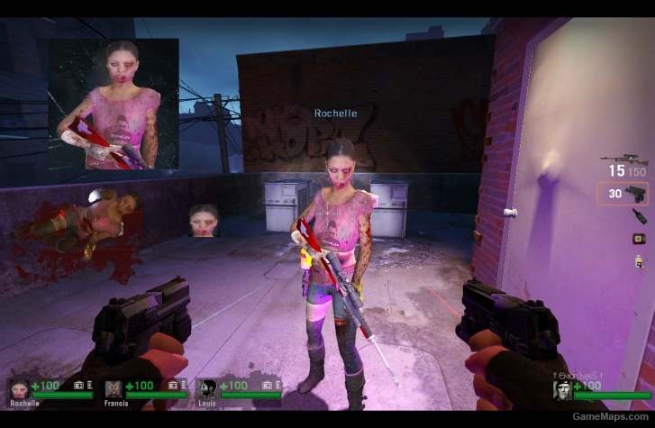 L4D1-BadassSurvivor Rochelle replaces Zoey