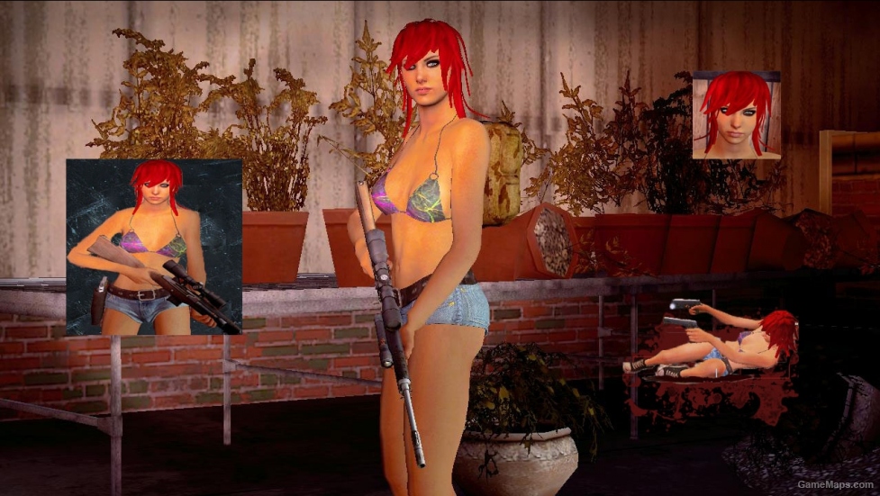 L4D1-Bikini Teen Angst Zoey red hair (in shorts)