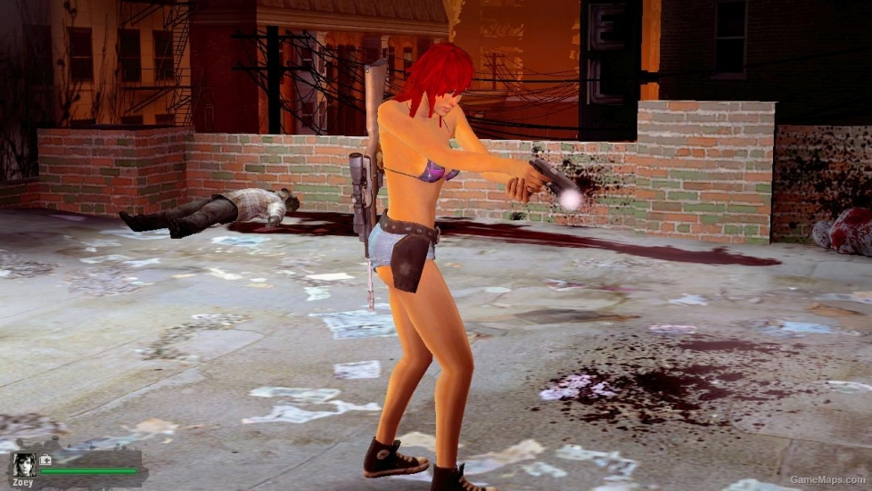 L4D1-Bikini Teen Angst Zoey red hair (in shorts)
