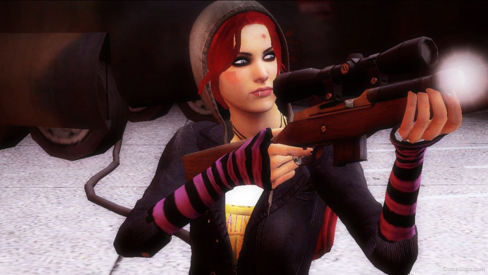 L4D1-Gutterpunk Zoey Red Hair