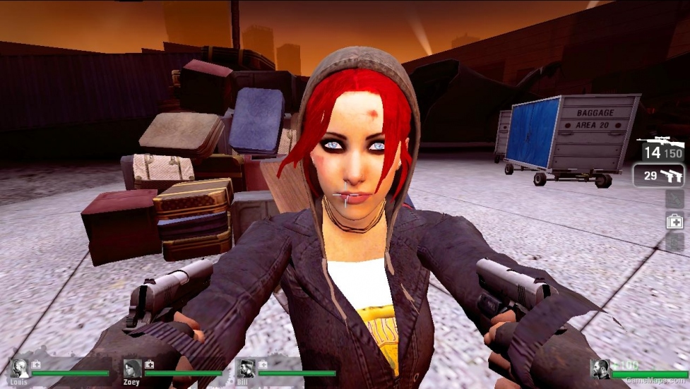 L4D1-Gutterpunk Zoey Red Hair