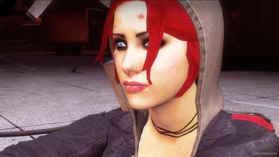 L4D1-Gutterpunk Zoey Red Hair