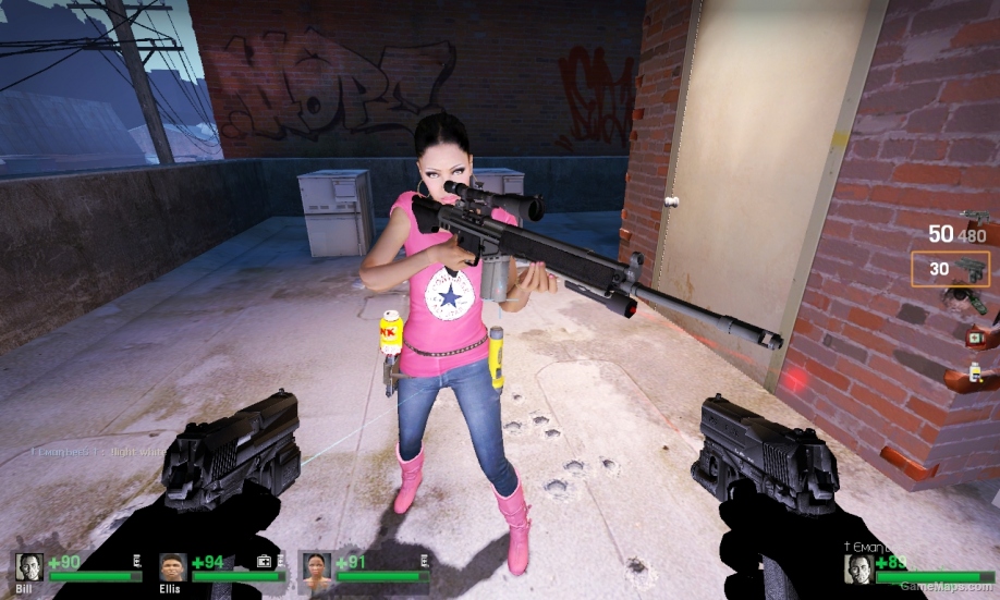 L4D1-Real Girl Rochelle replaces Zoey