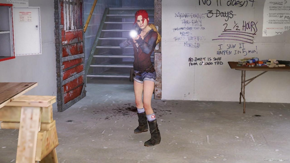 L4D1-zoey kat s outfit red hair