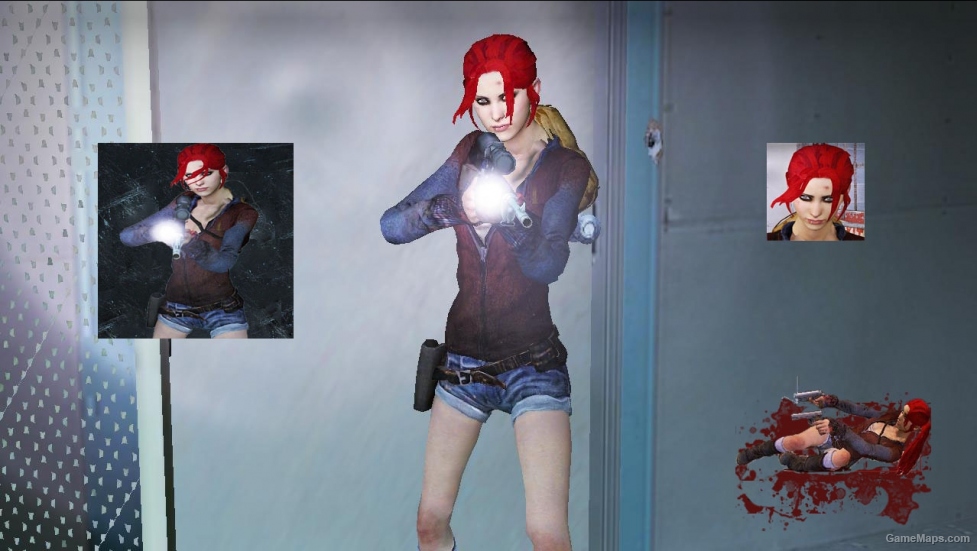 L4D1-zoey kat s outfit red hair