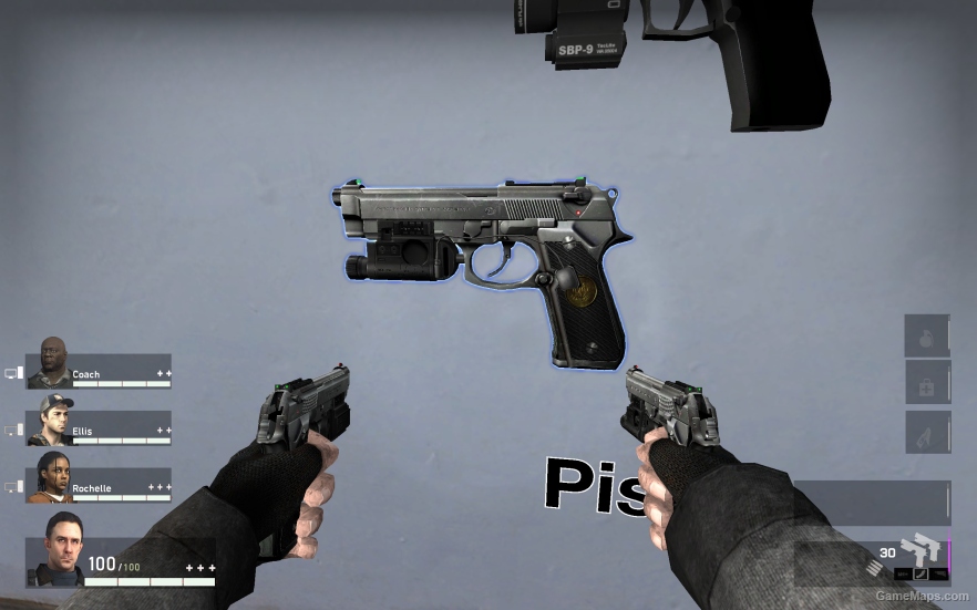 L4D1 Beretta 92FS Chrome Pistol