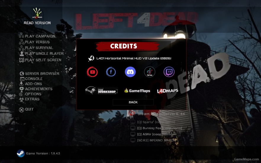 L4D1 Horizontal Minimal Hud v2 Update 2026