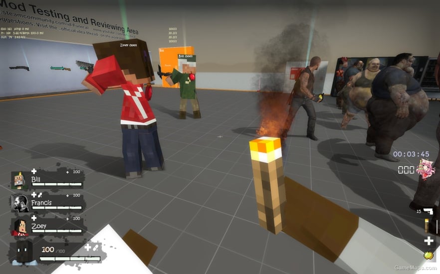 L4D1 Minecraft Pipebomb + Molotov