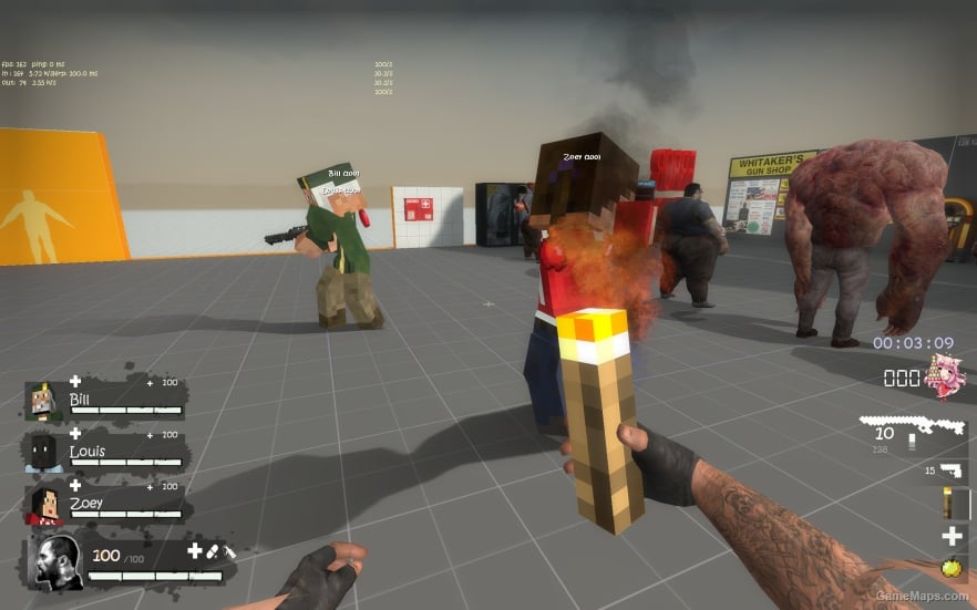 L4D1 Minecraft Pipebomb + Molotov