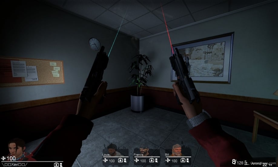 L4D1 Mk23 Pistol(1 Red, 1 Blue Laser)