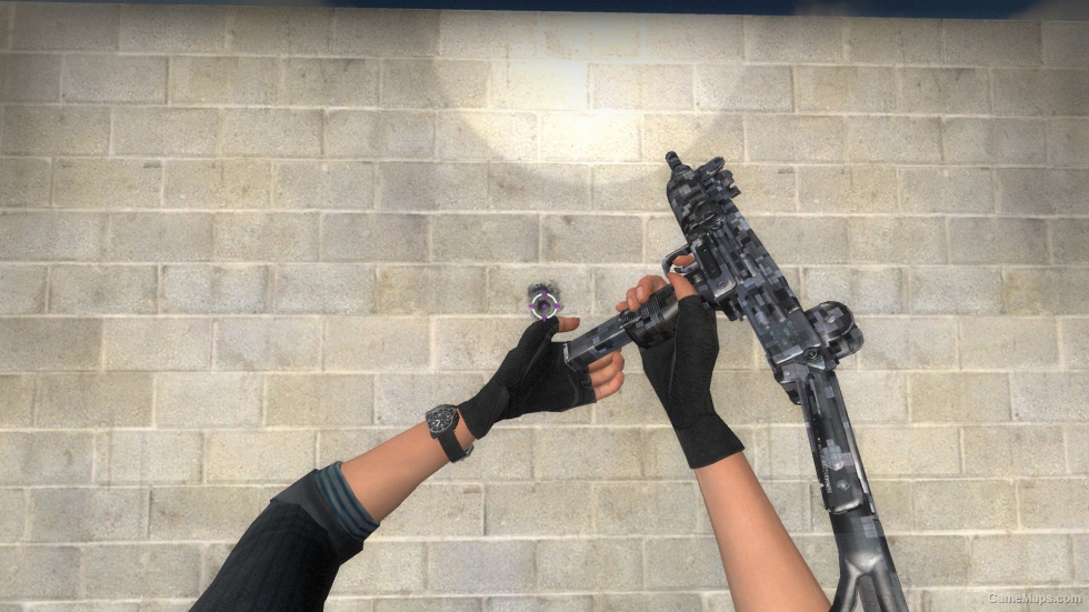 Mini Uzi with Black&White Camo