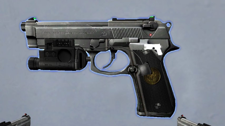 L4D1 Beretta 92FS Chrome Pistol