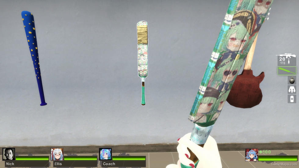 [Vtuber] Uruha Rushia Cricket Bat (request) (Mod) for Left 4 Dead 2