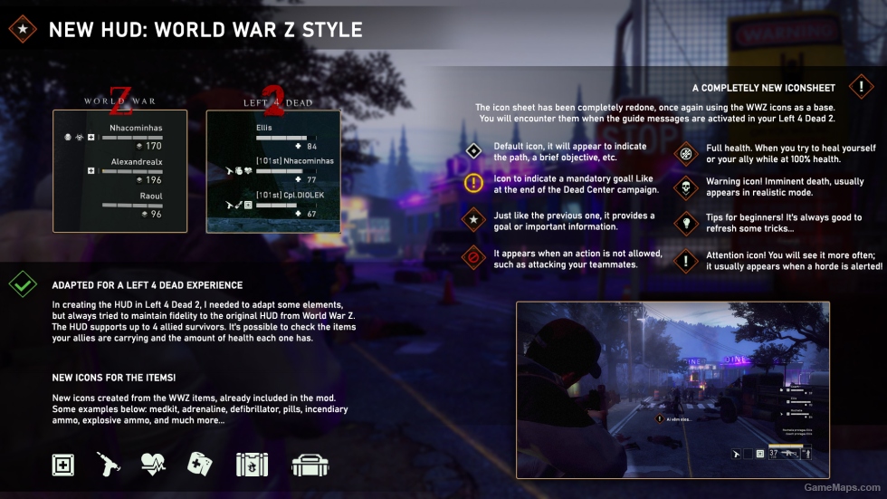 [World War Z HUD] Legacy Update | Left 4 Dead 2: Aftermath