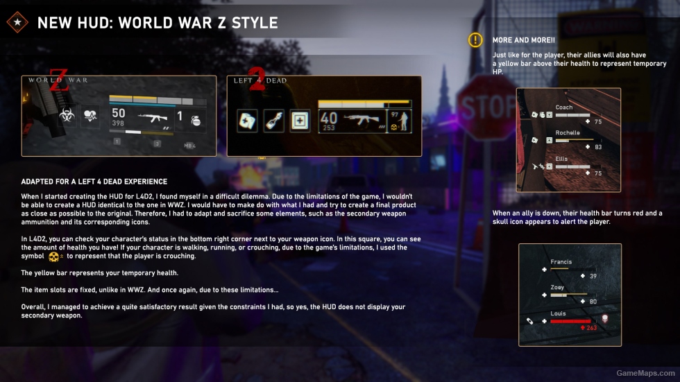 [World War Z HUD] Legacy Update | Left 4 Dead 2: Aftermath
