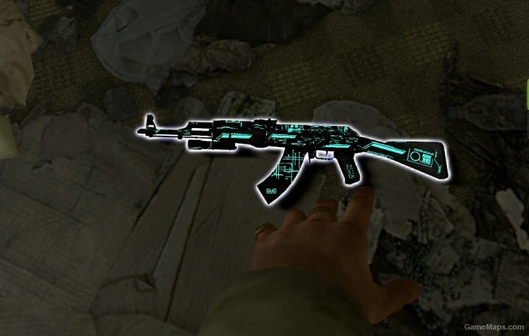 Black AK-47 TRON Style (Luminous Details)