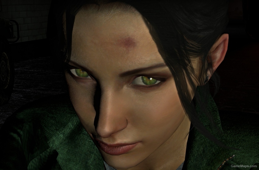 Black Hair, Green Eyes Zoey Head