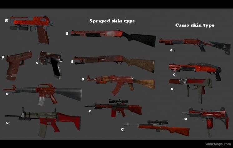 Bloodproof weapon skin pack