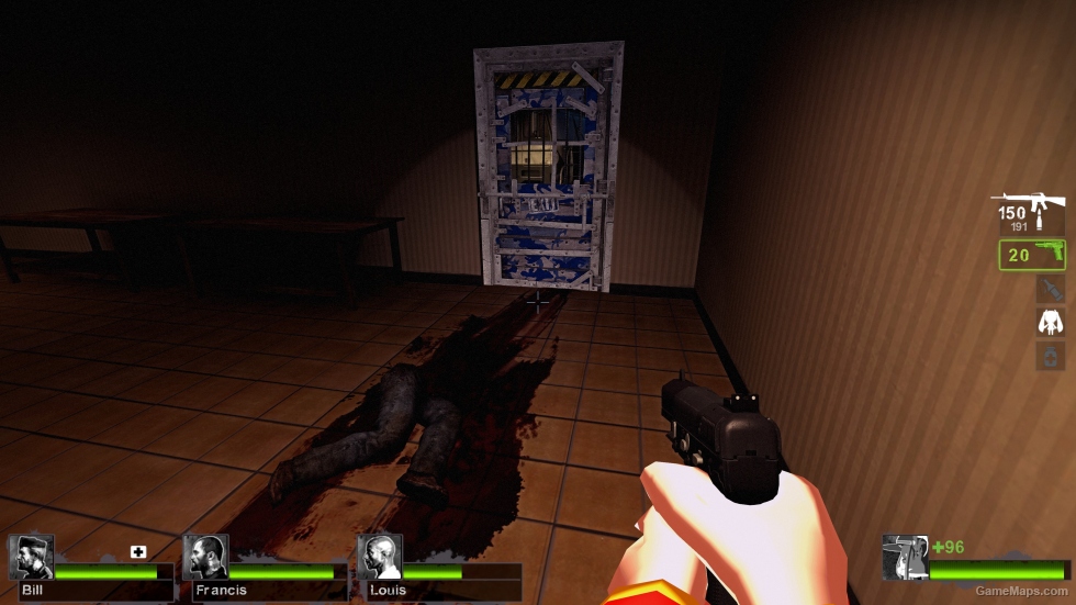 Blue camouflage Safe Door glowing