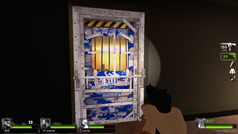 Blue camouflage Safe Door glowing