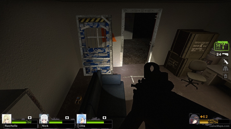 Blue camouflage Safe Door glowing