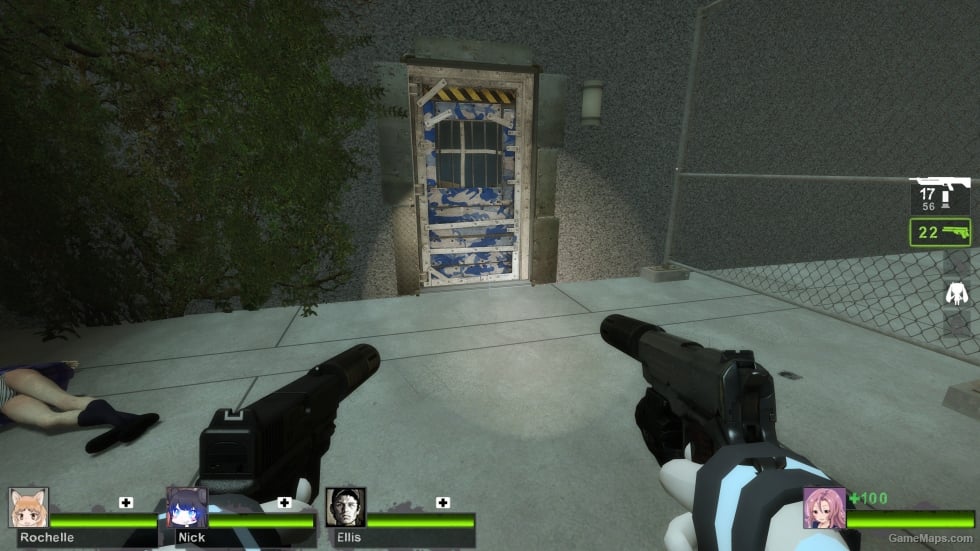 Blue camouflage Safe Door glowing