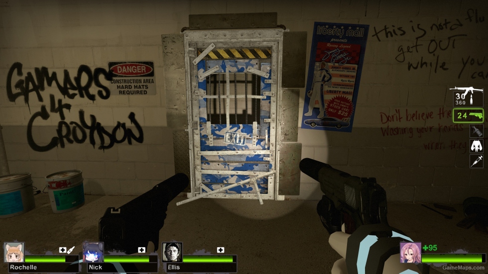 Blue camouflage Safe Door glowing