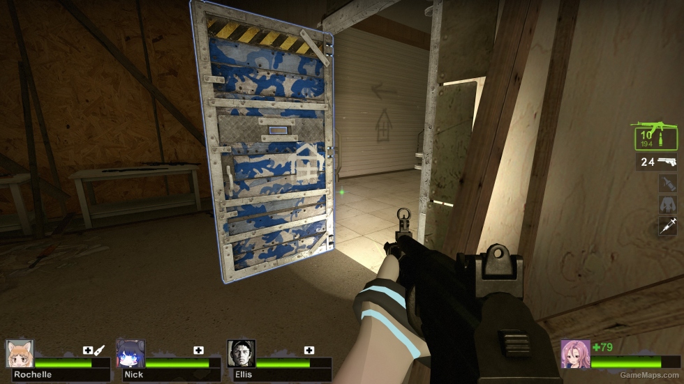 Blue camouflage Safe Door glowing