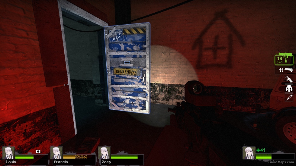 Blue camouflage Safe Door glowing