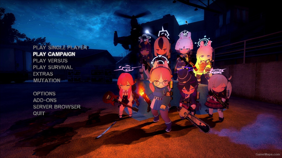 Chibi Blue Archive background video for Left 4 Dead 2 main menu