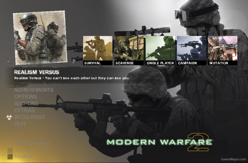 CoD Modern Warfare themed main menu