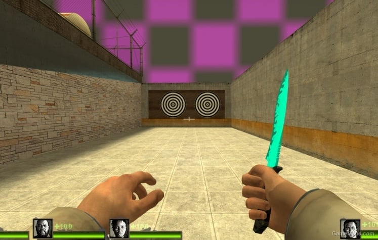 cyan combat knife