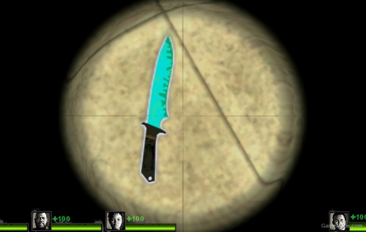cyan combat knife