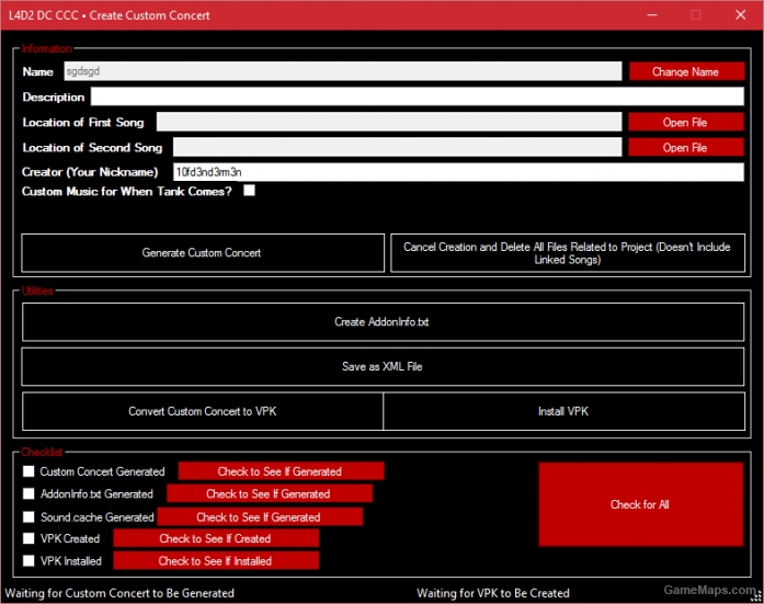 Dark Carnival Custom Concert Creator