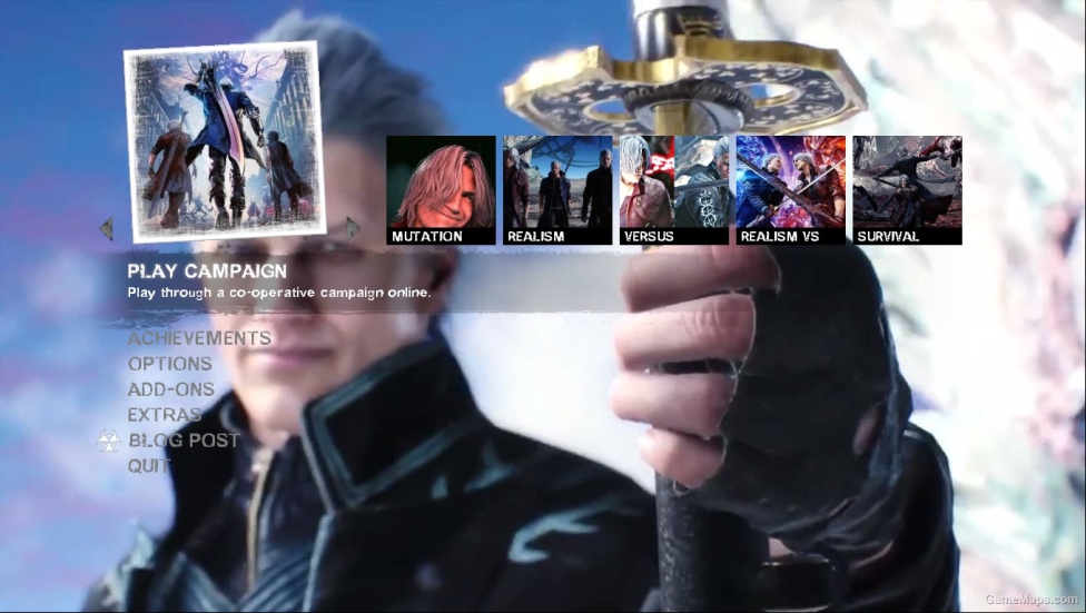 Devil may cry 5 video menu + background icons