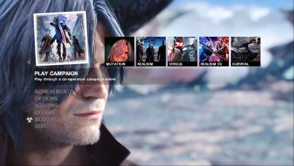Devil may cry 5 video menu + background icons