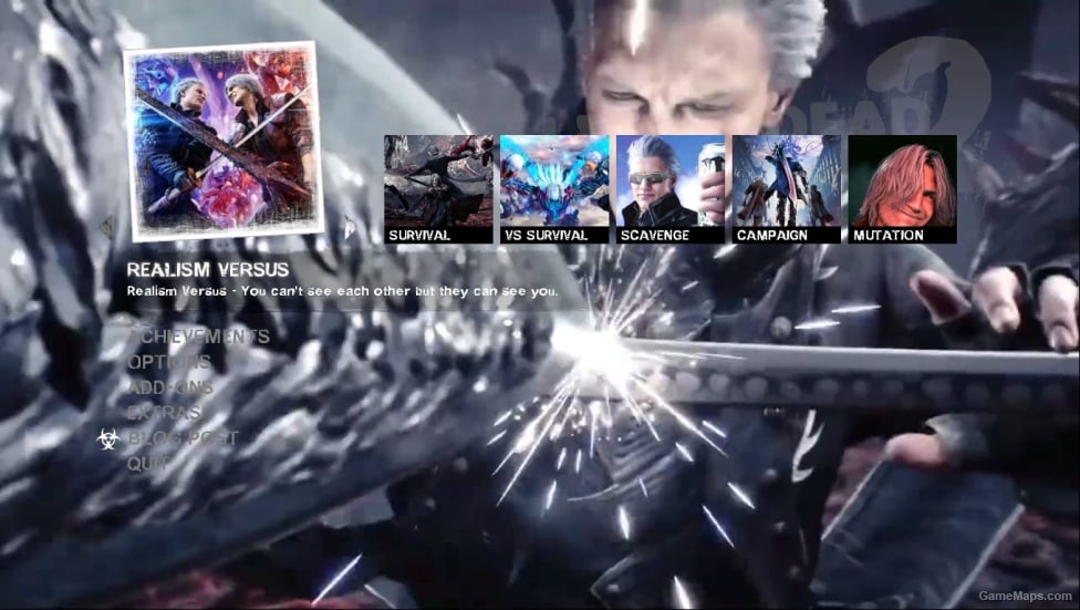 Devil may cry 5 video menu + background icons