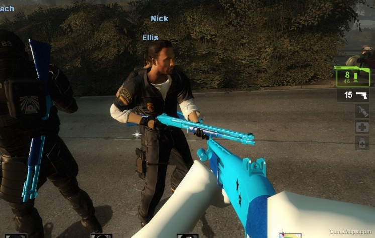 Double Blue Chrome Shotgun