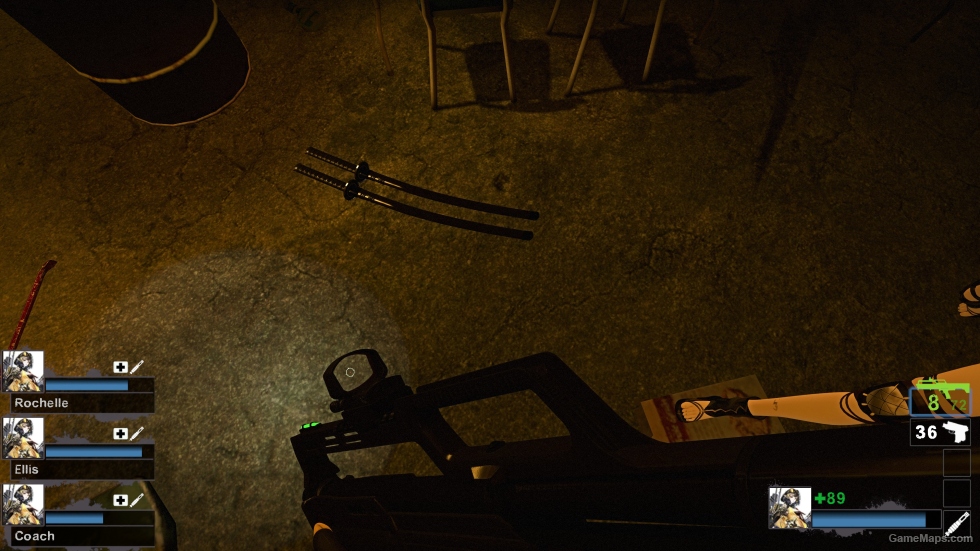 Dual Black Katana on CinnabarFlail's dual blade anims v4 (Machete)