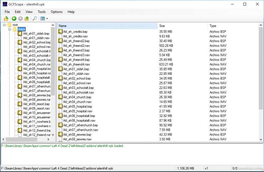 GCFScape v1.8.5 Edit files VPK